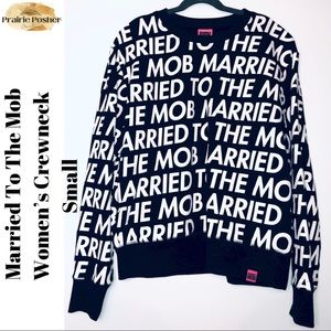 Married To The Mob Crewneck With Pockets, Womens Small, NWOT, PrairieposherCA